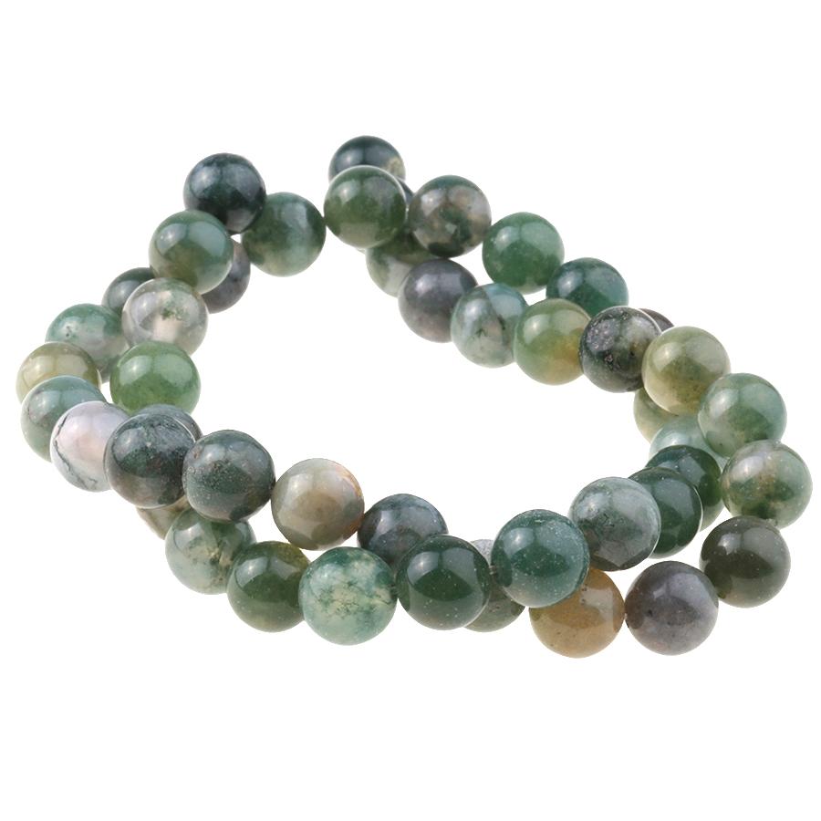 Moss Agate 8mm Round 15-16 Inch