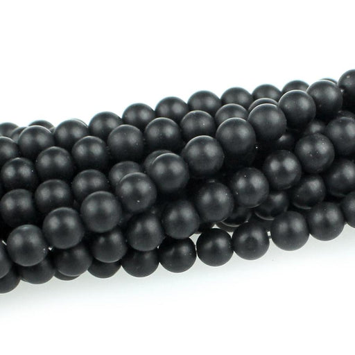 MATTE Onyx 4mm Round 8-Inch