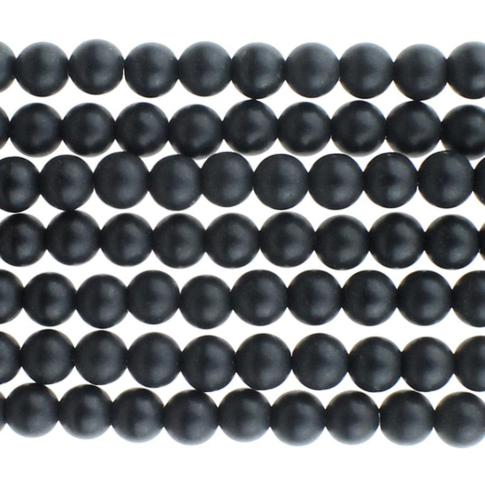 MATTE Onyx 4mm Round 8-Inch