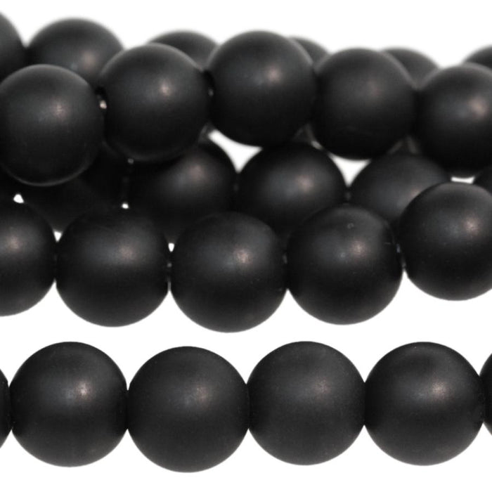 MATTE Onyx 8mm Round Large Hole 8-Inch