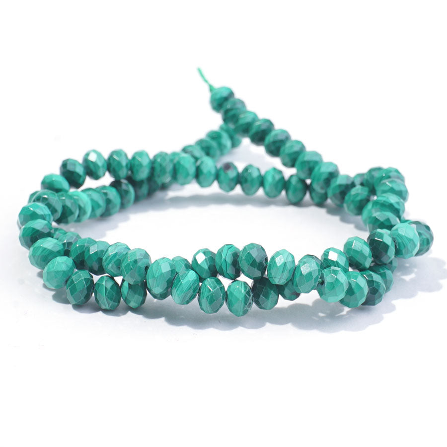 Malachite 6mm Rondelle Faceted - 15-16 Inch