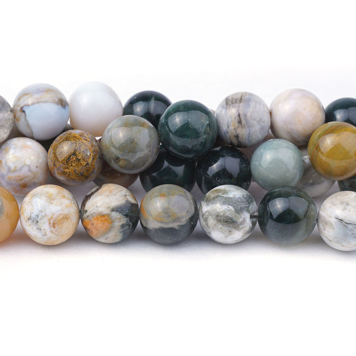 Ocean Jasper Natural 10mm Round A Grade - 15-16 Inch