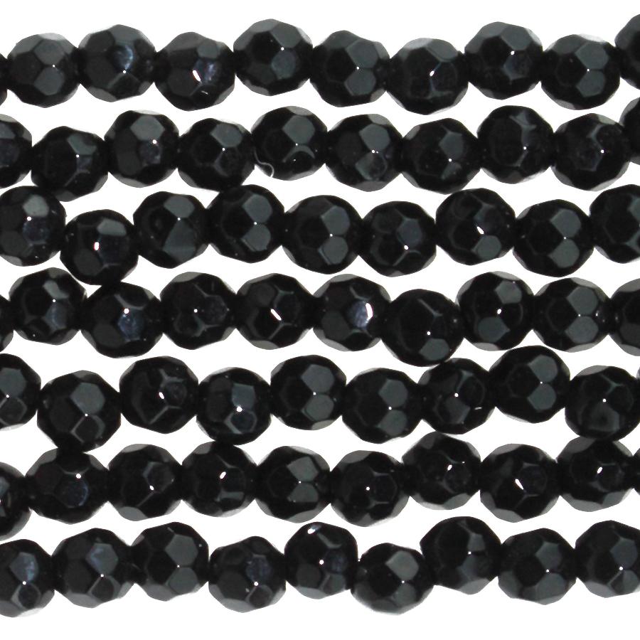 Onyx 4mm Faceted Round 8-Inch