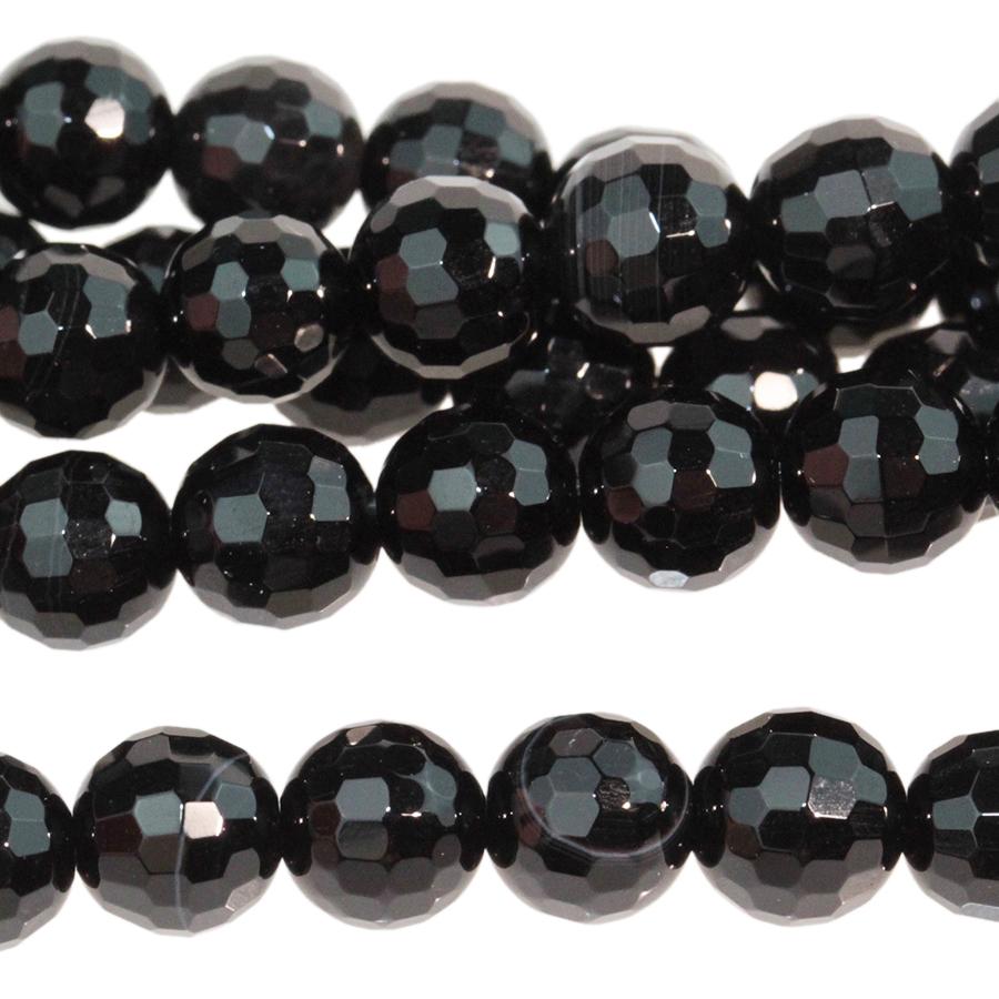 Onyx 6mm Round Faceted 8-Inch