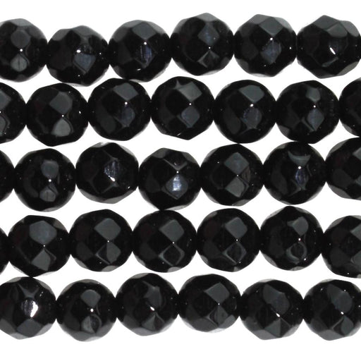 Onyx 6mm Round Faceted 8-Inch