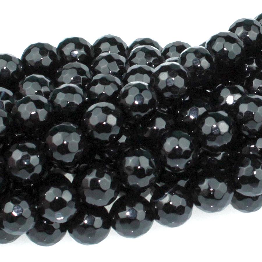 Onyx 8mm Round Faceted 8-Inch