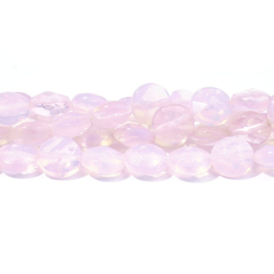 Opalite Pink (Synthetic) 10mm Faceted Puff Coin - Limited Editions - 15-16 inch