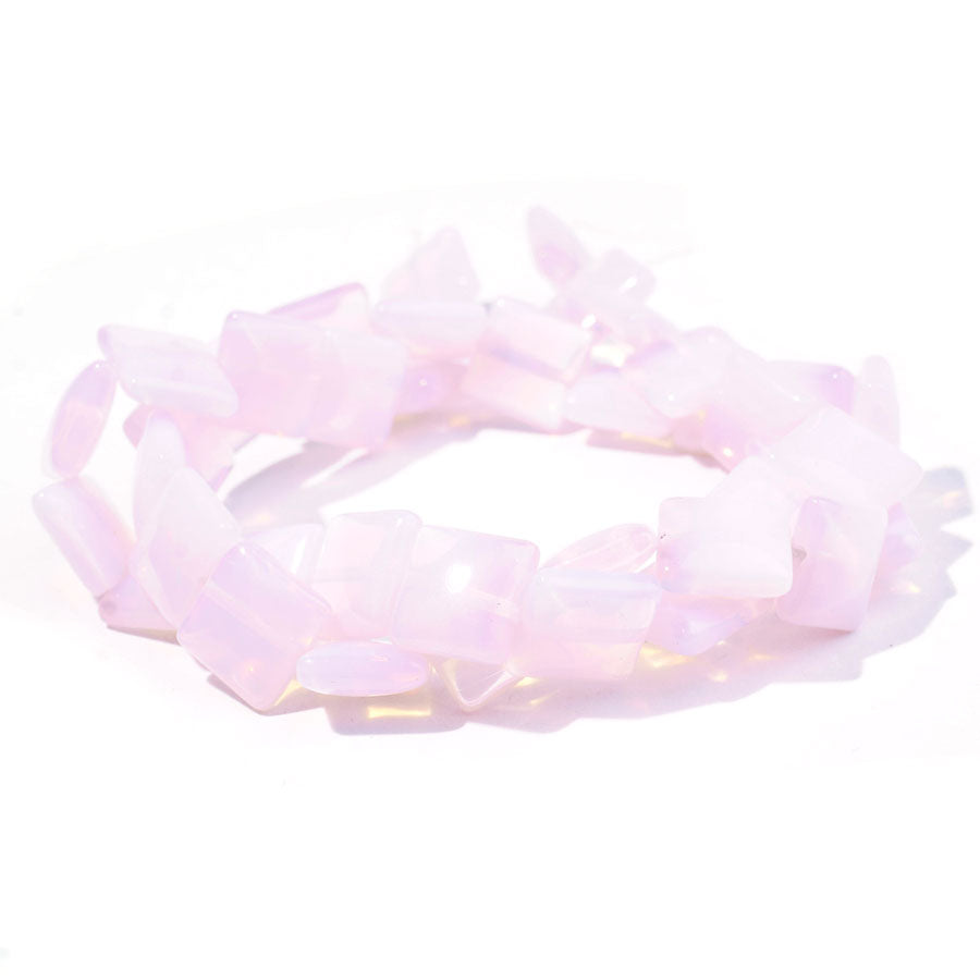 Opalite Pink (Synthetic) 10mm Puff Square - Limited Editions - 15-16 inch