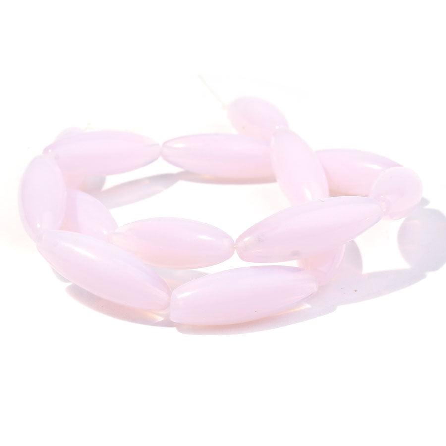 Opalite Pink (Synthetic) 10X30mm Rice - 15-16 inch - CLEARANCE