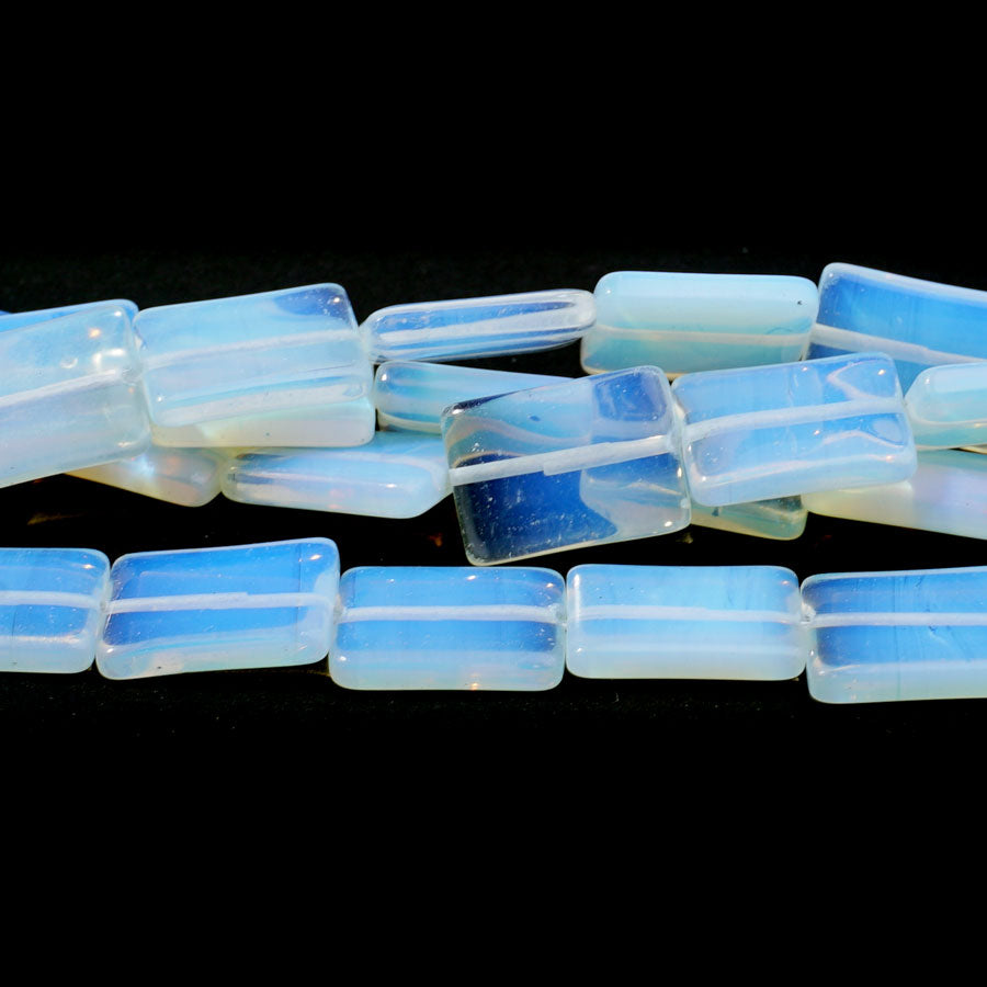 Opalite (Synthetic) 13X18mm Puff Rectangle - 15-16 inch - CLEARANCE
