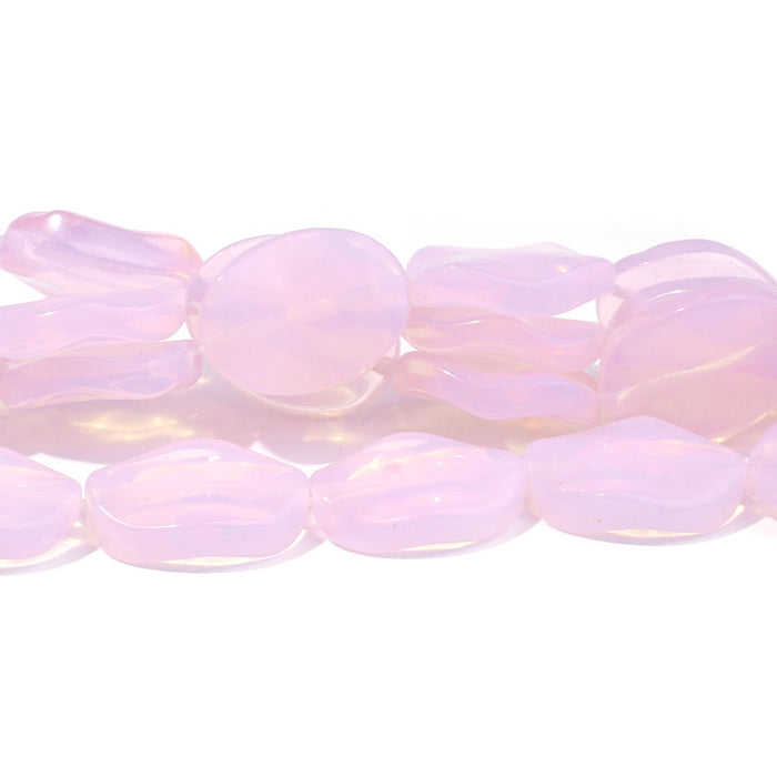 Opalite Pink (Synthetic) 15X20mm Wavy Oval - Limited Editions - 15-16 inch