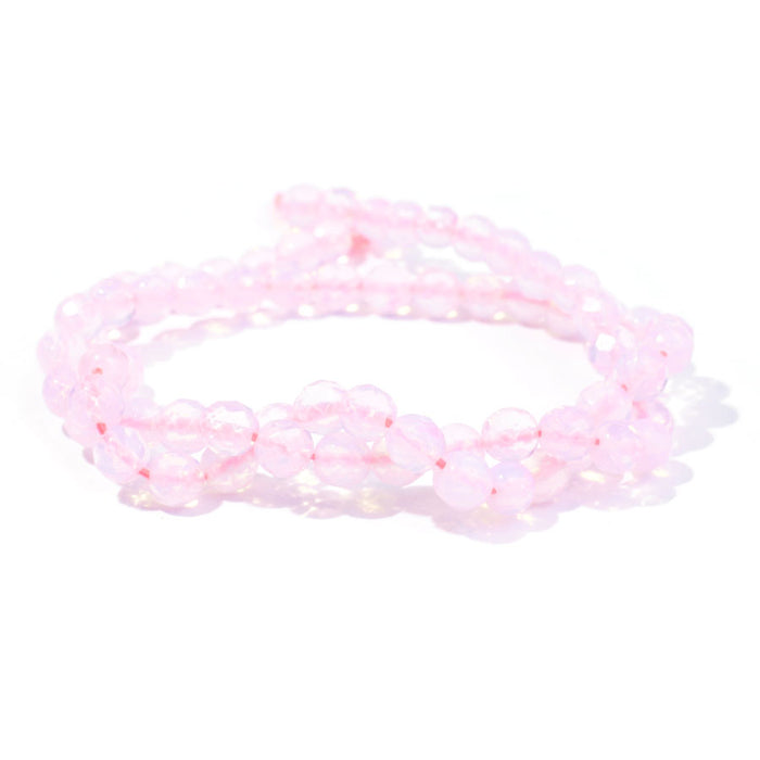 Opalite Pink (Synthetic) 6mm Faceted Round - 15-16 inch - CLEARANCE