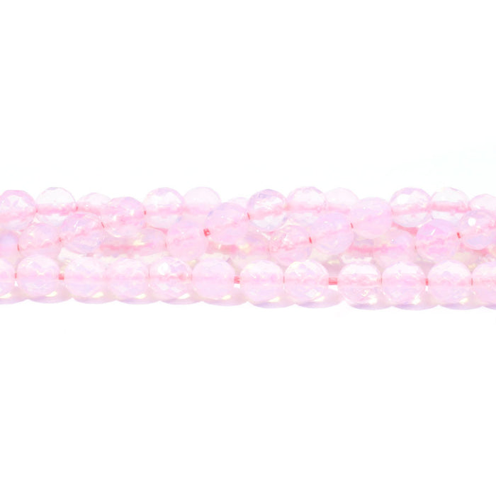 Opalite Pink (Synthetic) 6mm Faceted Round - 15-16 inch - CLEARANCE