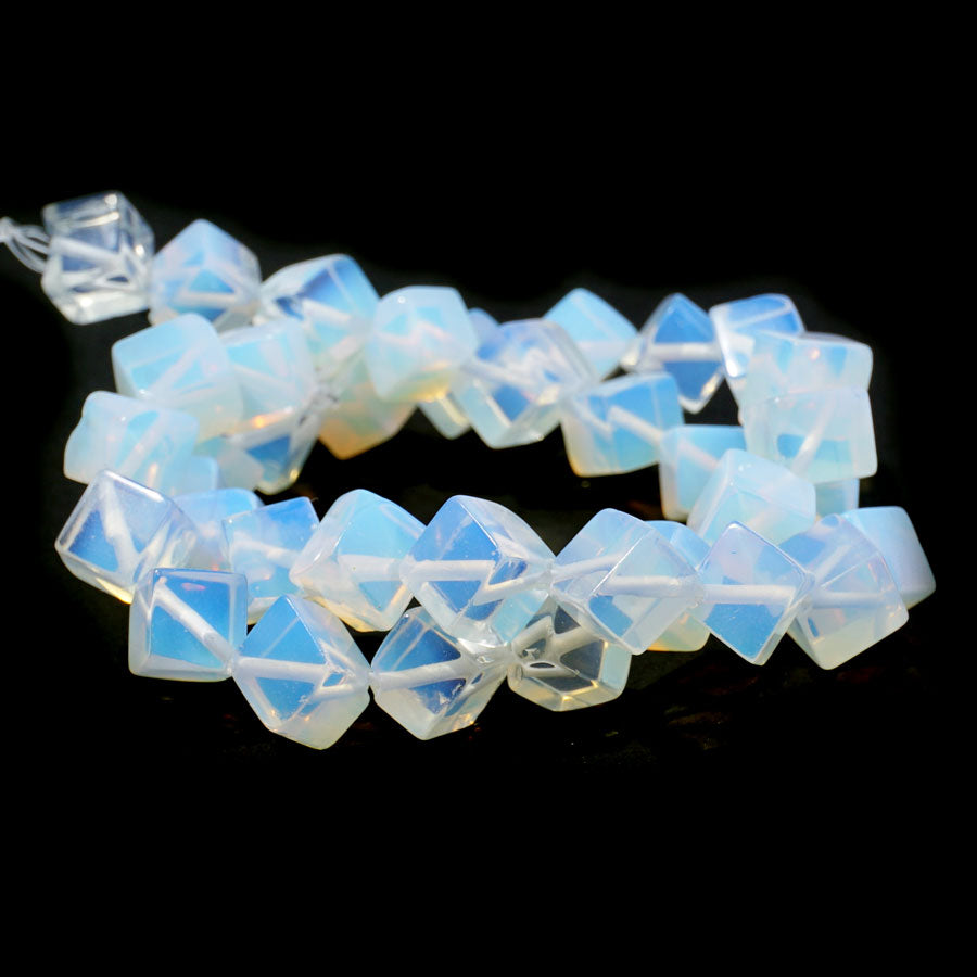 Opalite (Synthetic) 8mm Cube Corner Drilled - 15-16 inch - CLEARANCE