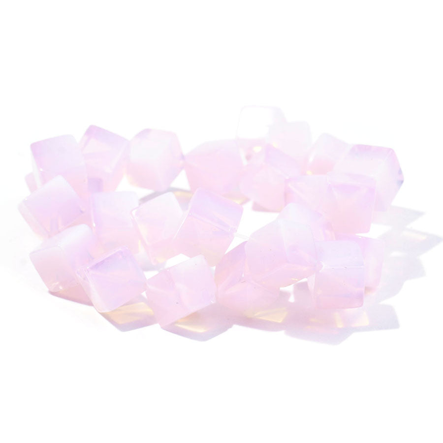 Opalite Pink (Synthetic) 8mm Cube Corner Drilled - Limited Editions - 15-16 inch