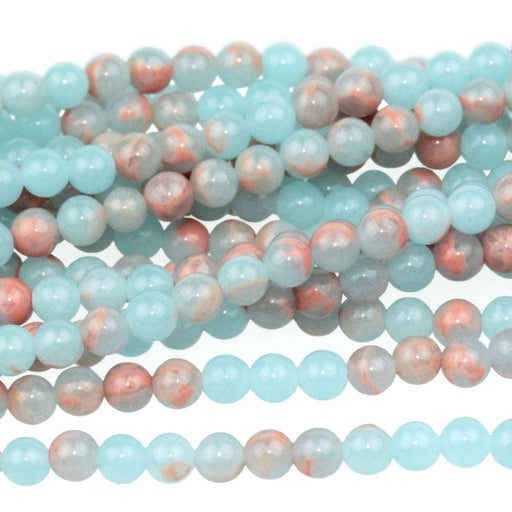 Powder Blue Impression Jasper 4mm Round 8-Inch