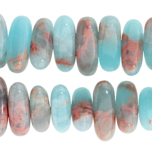 Powder Blue Impression Jasper 5x15mm Flat Chip 8-Inch