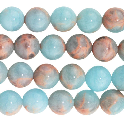 Powder Blue Impression Jasper 8mm Round 8-Inch