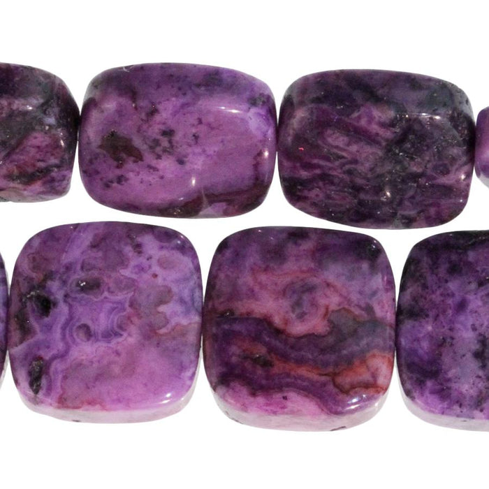 Purple Crazy Lace Agate 12mm Square 8-Inch