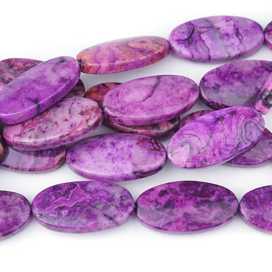 Purple Crazy Lace Agate 15x30 Oval 8-Inch