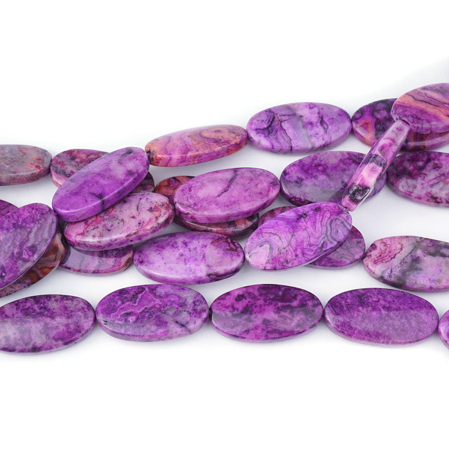Purple Crazy Lace Agate 15x30 Oval 8-Inch