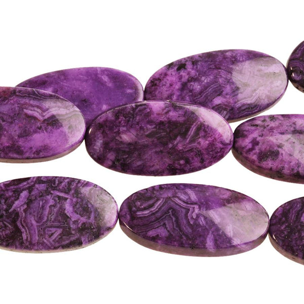 VALABASAS GUAPI purple 最安値 Purple Crazy Lace Agate 15x30 Oval 8-Inch - CLEARANCE — Dakota Stones