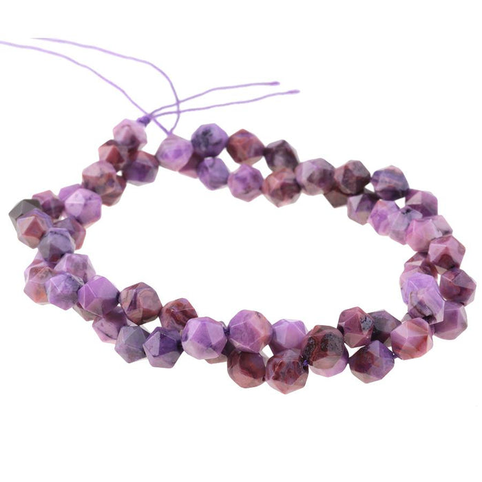 Purple Crazy Lace Agate 6mm Star Cut Round 15-16 Inch