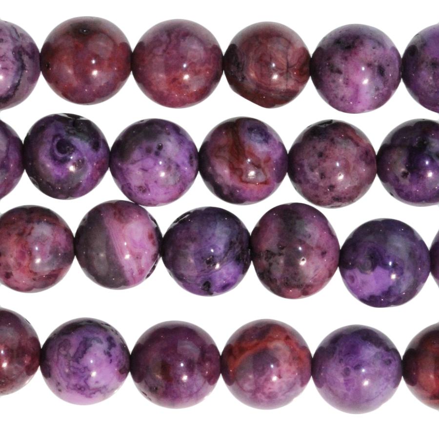 Purple Crazy Lace Agate 8mm Round 8-Inch