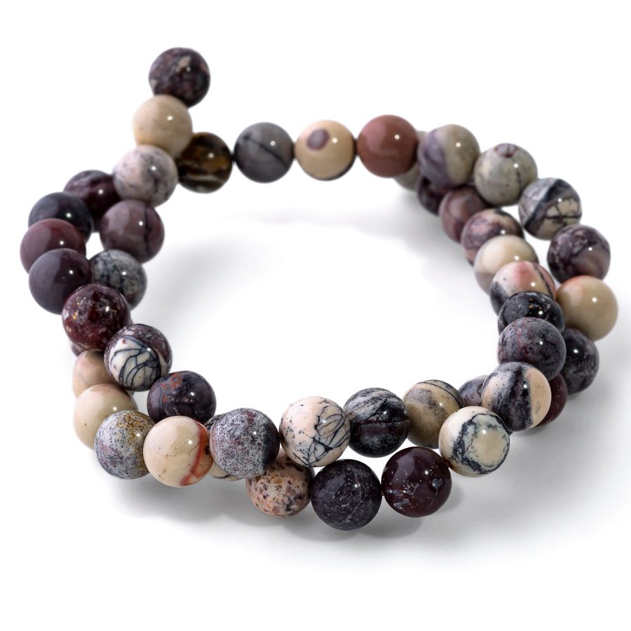 Porcelain Jasper 8mm Round - 15-16 Inch — Dakota Stones