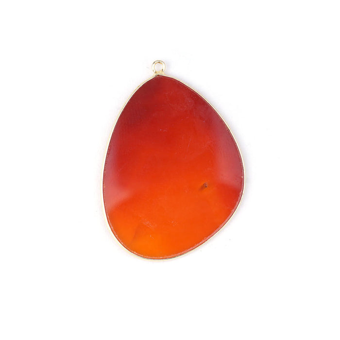 Carnelian 27x34mm Slice Gold Plated - Pendant