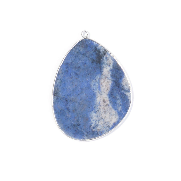 Dumortierite 27x34mm Slice Silver Plated - Pendant