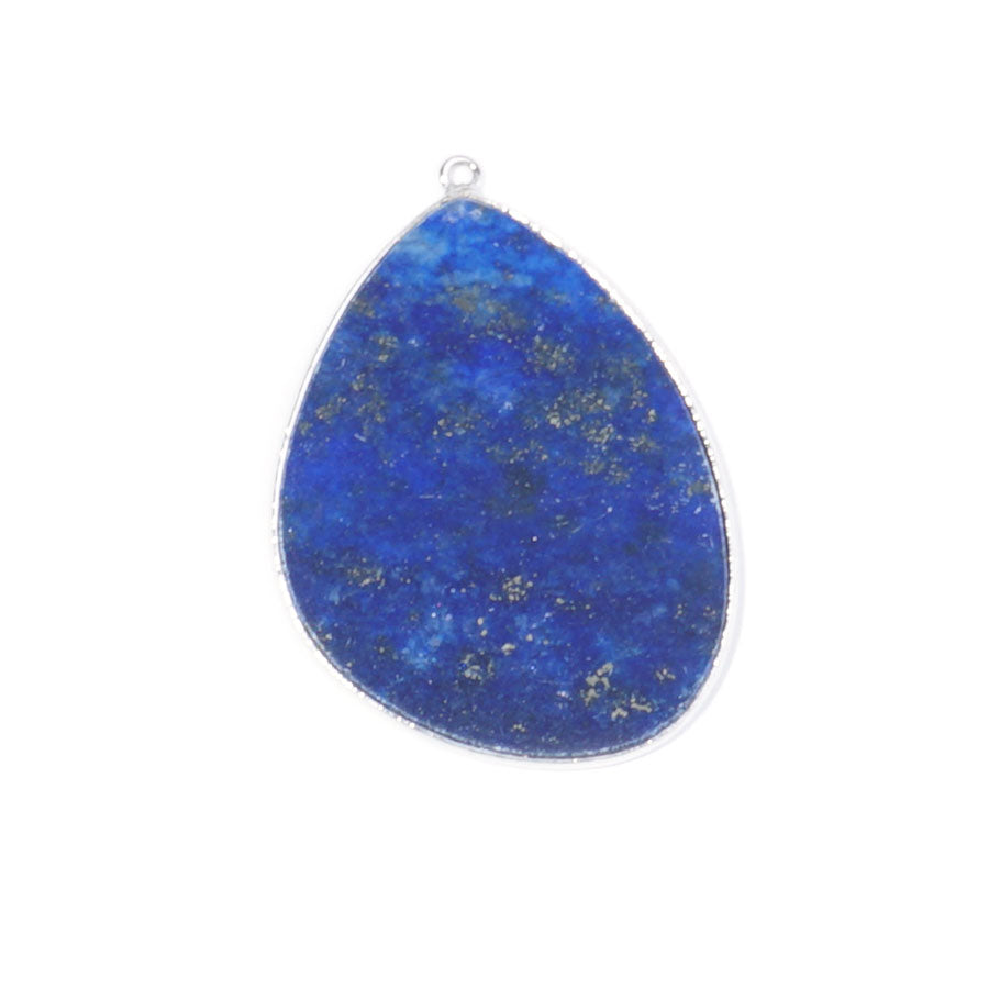 Lapis 27x34mm Slice Silver Plated - Pendant