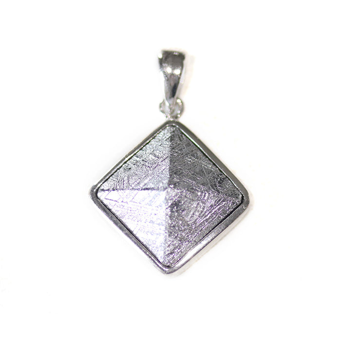 Muonionalusta Meteorites 12mm Silver Pyramid Pendant