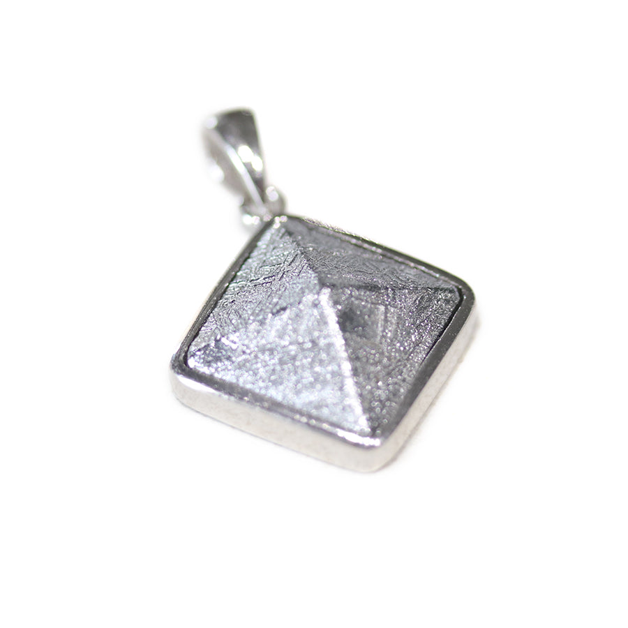 Muonionalusta Meteorites 12mm Silver Pyramid Pendant