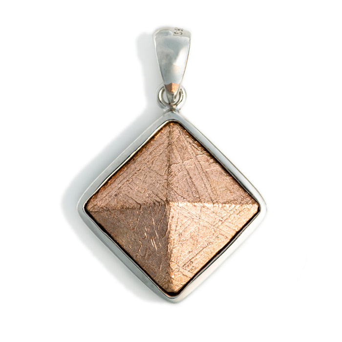 Muonionalusta Meteorite 12mm Rose Gold Pyramid Pendant - DSPremier