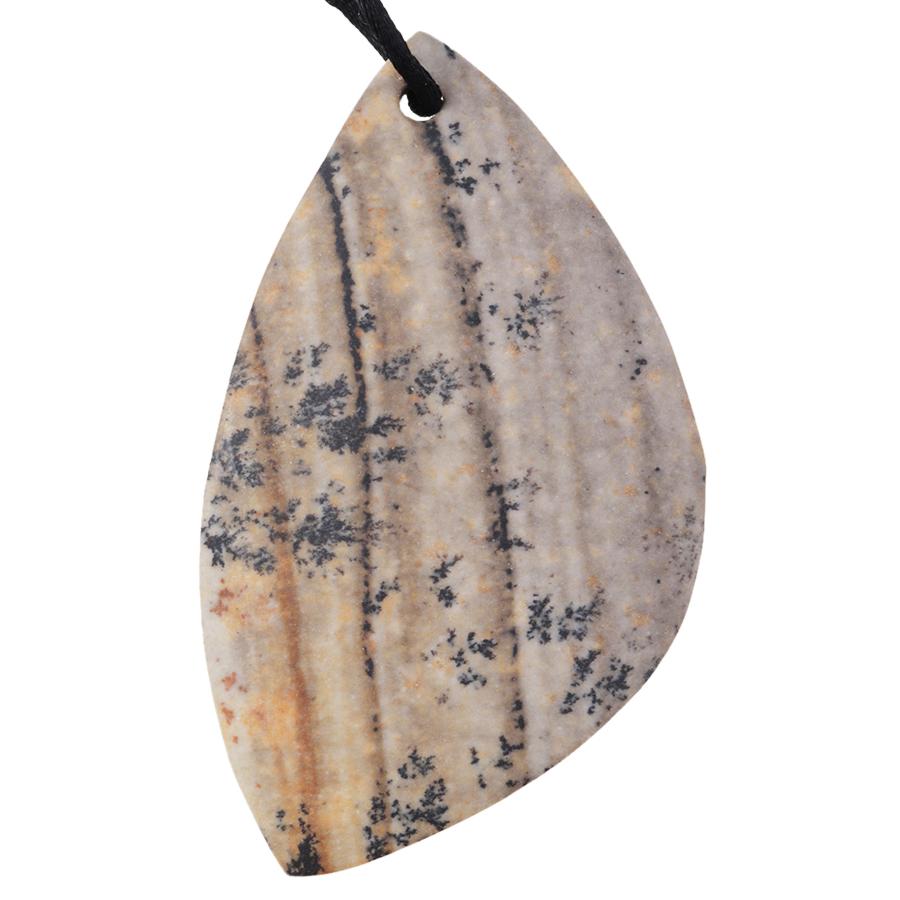 MATTE Outback Moss Jasper 33-39x42-62mm Free Form Marquise Pendant