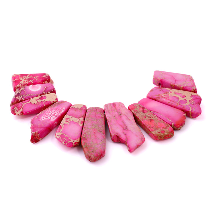 Pink Impression Jasper 11 piece set  Irregular - Pendant