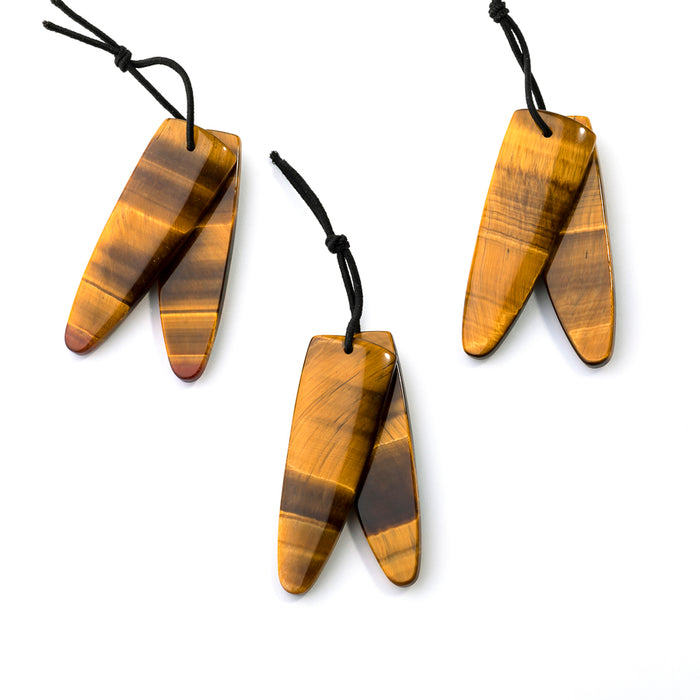 Tiger Eye 13x38mm Point Pair - Pendant