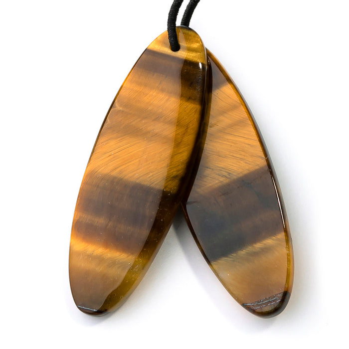 Tiger Eye 13x40mm Oval Pair - Pendant