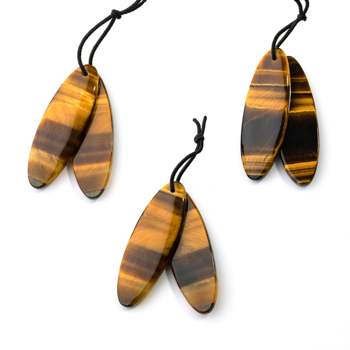 Tiger Eye 13x40mm Oval Pair - Pendant