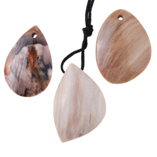 LIGHT Wood Opalite 26x40mm Free Form Pendant