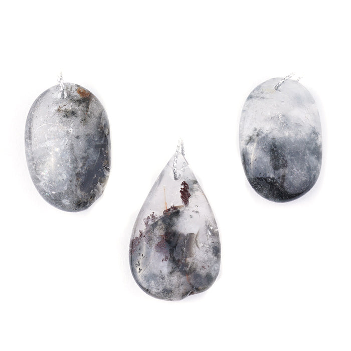 Hollandite Quartz 20-40mm Natural Oval Freeform - Pendant