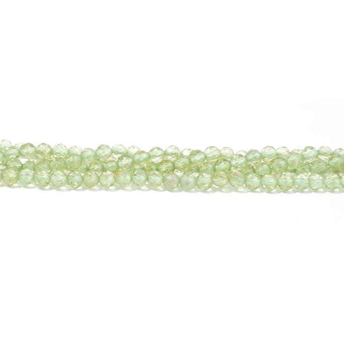 Peridot 3mm Round Faceted AA Grade - 15-16 Inch