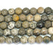 Petoskey Fossil Stone Large Hole, Faceted 8mm Round - 8-inch