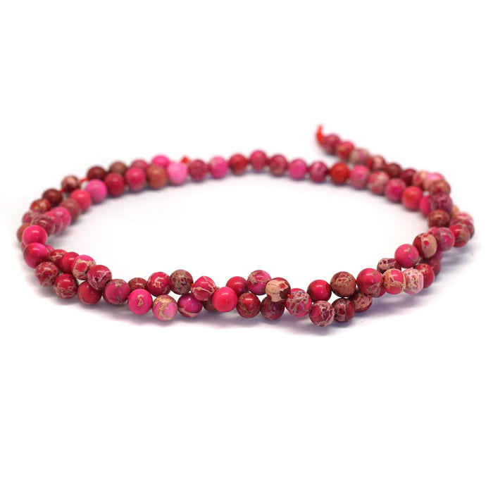 Pink Impression Jasper 4mm Round - 15-16 inch