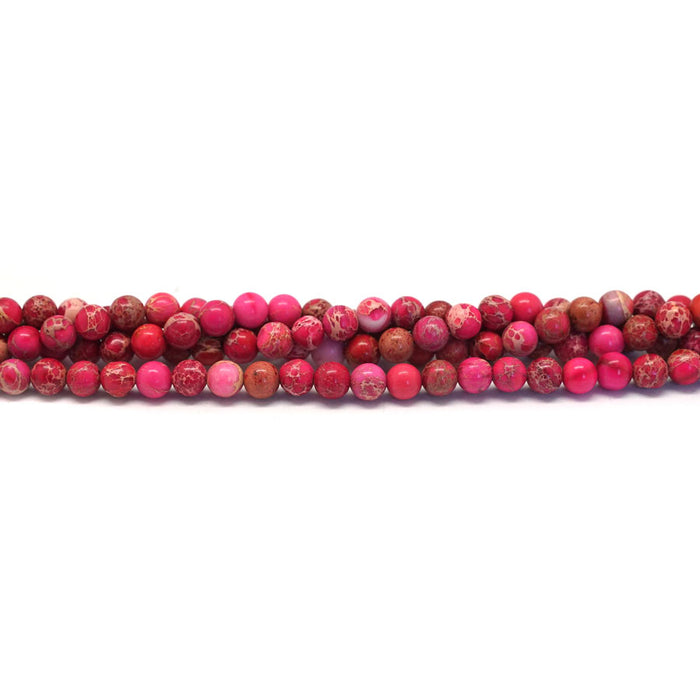 Pink Impression Jasper 4mm Round - 15-16 inch