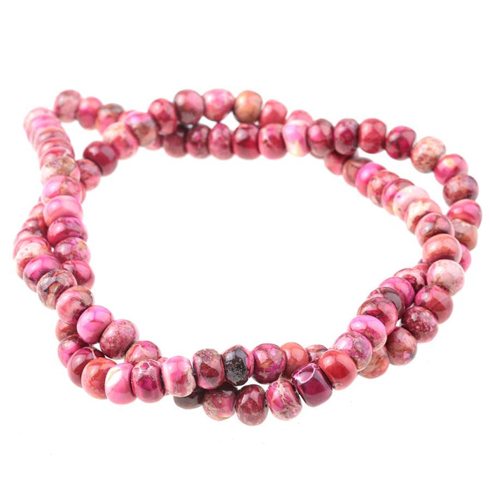 Pink Impression Jasper 6mm Rondelle 15-16 Inch (Dyed)