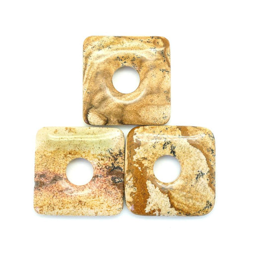 Picture Jasper  40mm Square Donut - Pendant