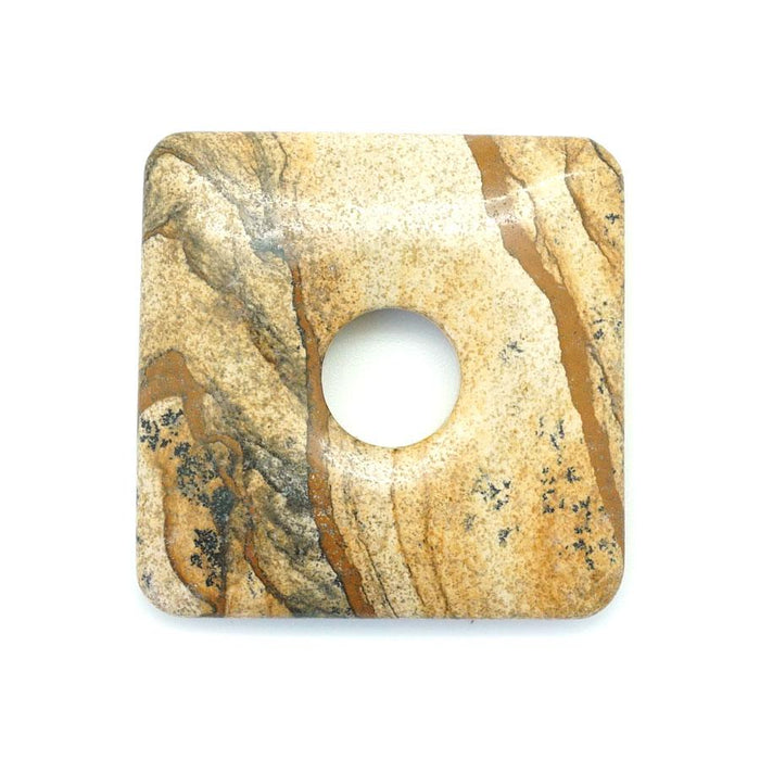 Picture Jasper  50mm Square Donut - Pendant