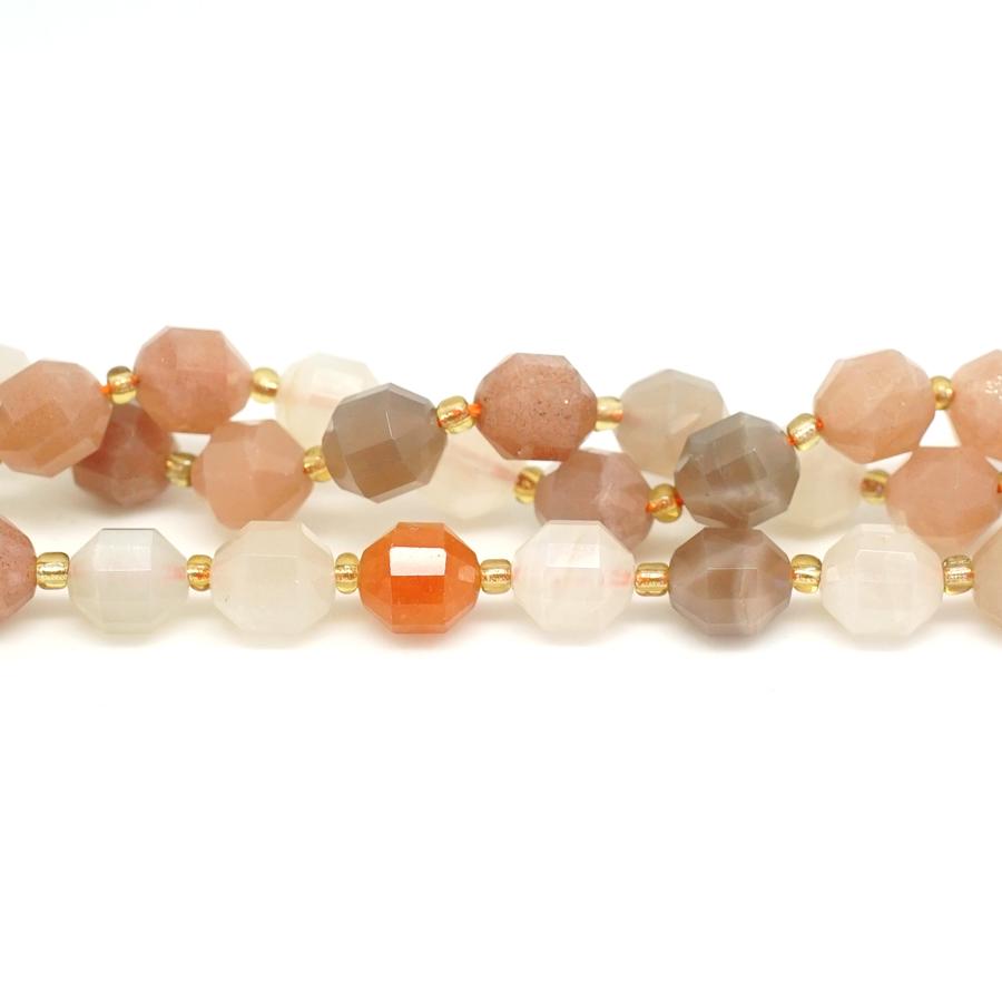 Peach Moonstone Faceted 10mm Energy Prism - 15-16 Inch